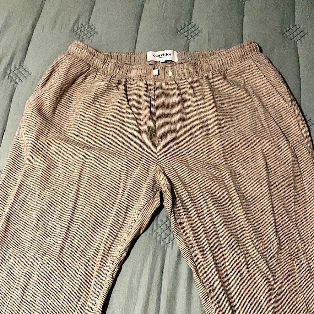 Corridor NYC Ticking stripe drawstring trousers